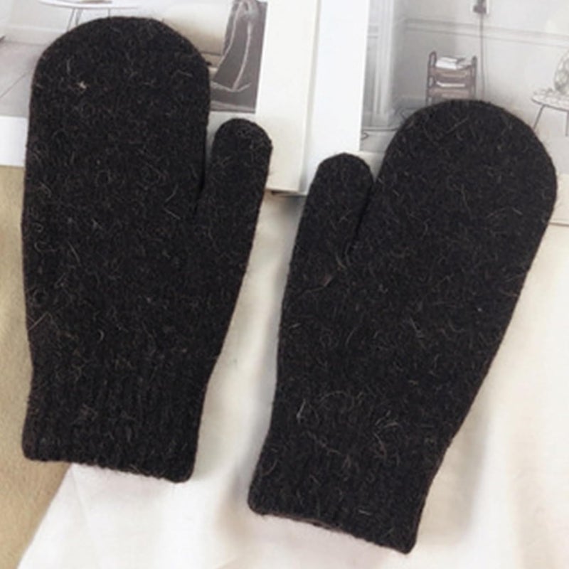 IZUS Women Winter Warm Cold-Weather-Mittens Acrylic-Wool Thick-Knitted-Crochet-Gloves Spring S/M - Image 5